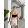 Tek yırtmajlı şort etek