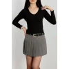 V yaka kaşkorse bluz siyah a3699