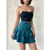 Valonlu fırfırlı etek yeşil s24681
