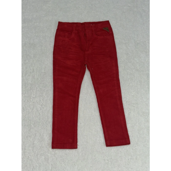 5 yaş dar paça kadife kız çocuk pantolon kırmızı