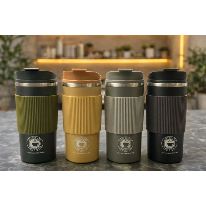 500ml Paslanmaz Çelik Termos Mug - Sızdırmaz Kapaklı Çift Katmanlı Termos ALK3133
