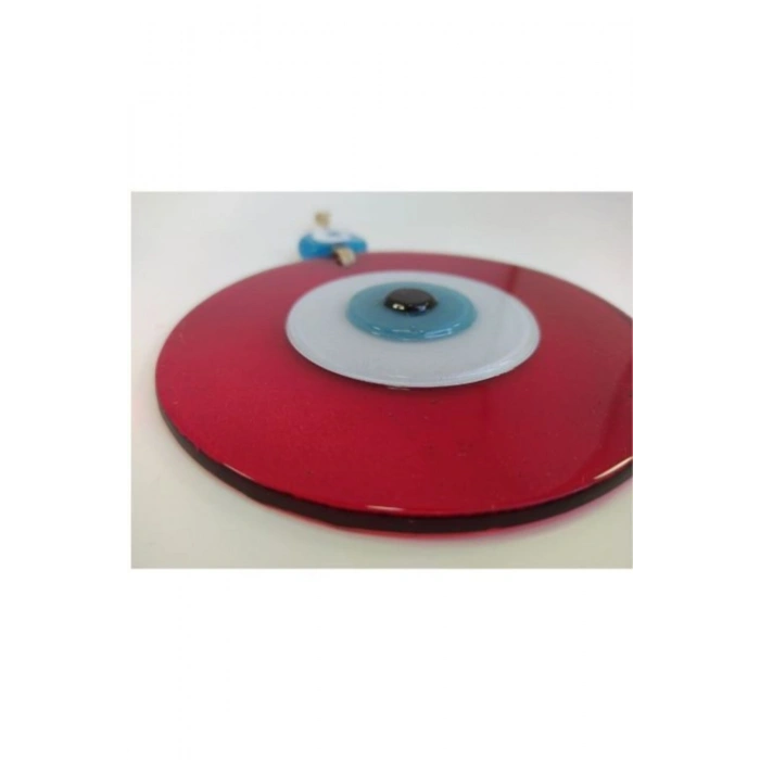 Kırmızı Nazar Boncuğu 12cm El Yapımı Cam Boncuk