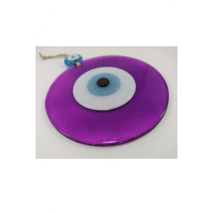 El Yapımı Cam Boncuk Mor Nazar Boncuğu 12 cm
