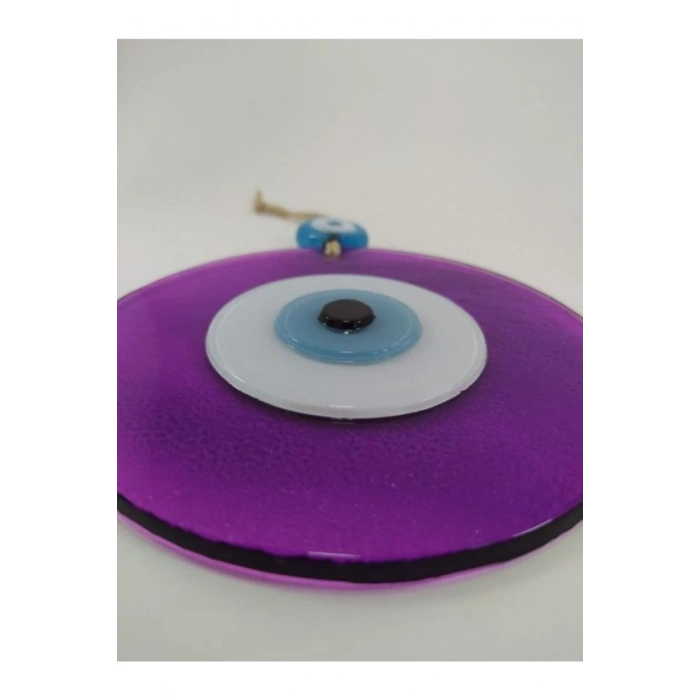 El Yapımı Cam Boncuk Mor Nazar Boncuğu 12 cm