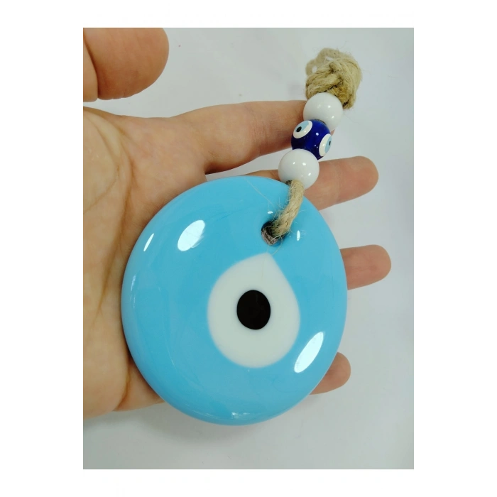 Bebek Mavisi Nazar Boncuğu El Yapımı Cam Nazarlık Duvar Dekoru 7 Cm Hediyelik Eşya