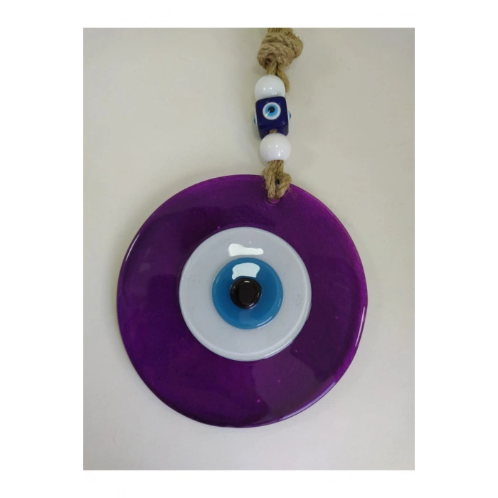 Mor El Yapımı Büyük Cam Nazar Boncuğu 12 Cm