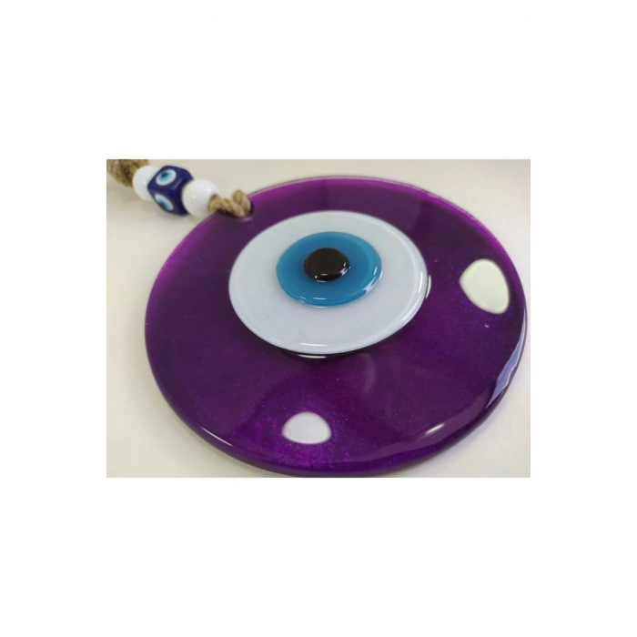 Mor El Yapımı Büyük Cam Nazar Boncuğu 12 Cm
