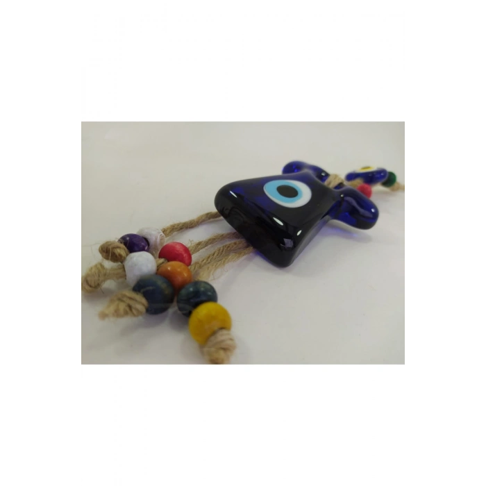 Renkli Kaftan Nazar Boncuğu Makrome Duvar Dekoru  7x6 cm