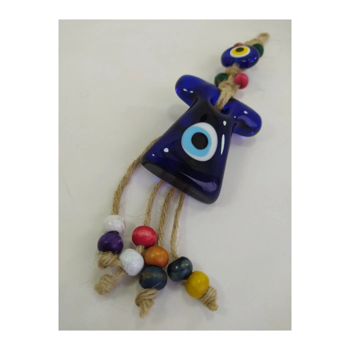 Renkli Kaftan Nazar Boncuğu Makrome Duvar Dekoru  7x6 cm