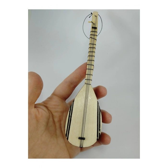 Dekoratif Ahşap Bağlama El Yapımı Minyatür Duvar Dekoru