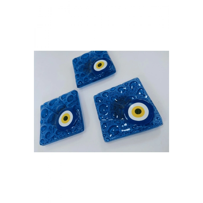 El Yapımı Cam Nazar Boncuklu Magnet Seti 5x5 Cm