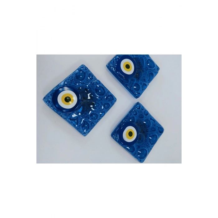 El Yapımı Cam Nazar Boncuklu Magnet Seti 5x5 Cm