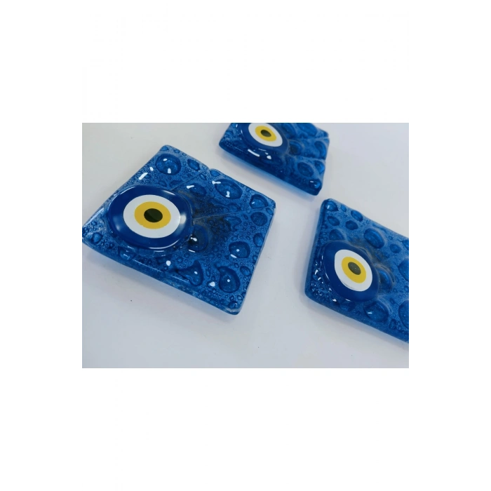 El Yapımı Cam Nazar Boncuklu Magnet Seti 5x5 Cm