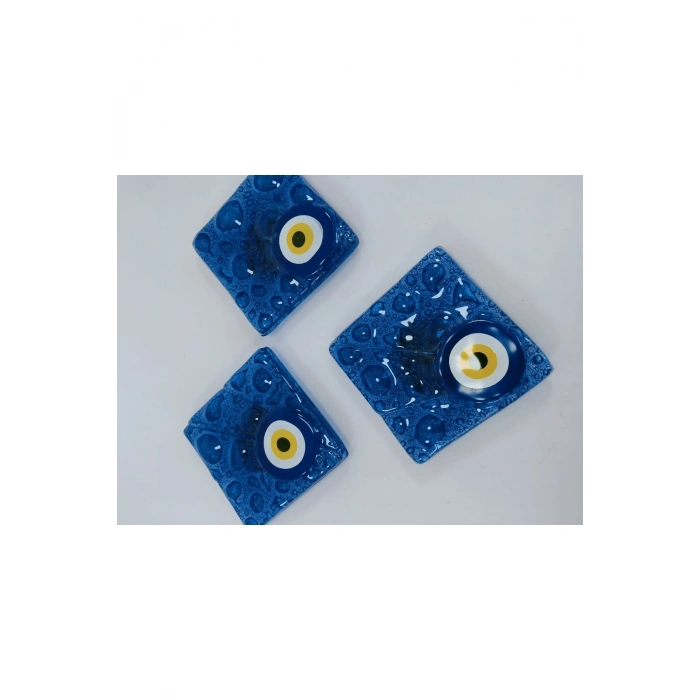 El Yapımı Cam Nazar Boncuklu Magnet Seti 5x5 Cm