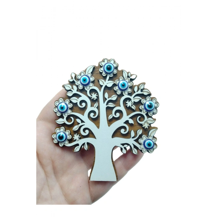 Ahşap Hayat Ağacı Nazar Boncuklu Magnet