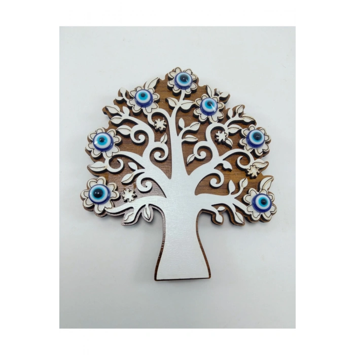 Ahşap Hayat Ağacı Nazar Boncuklu Magnet