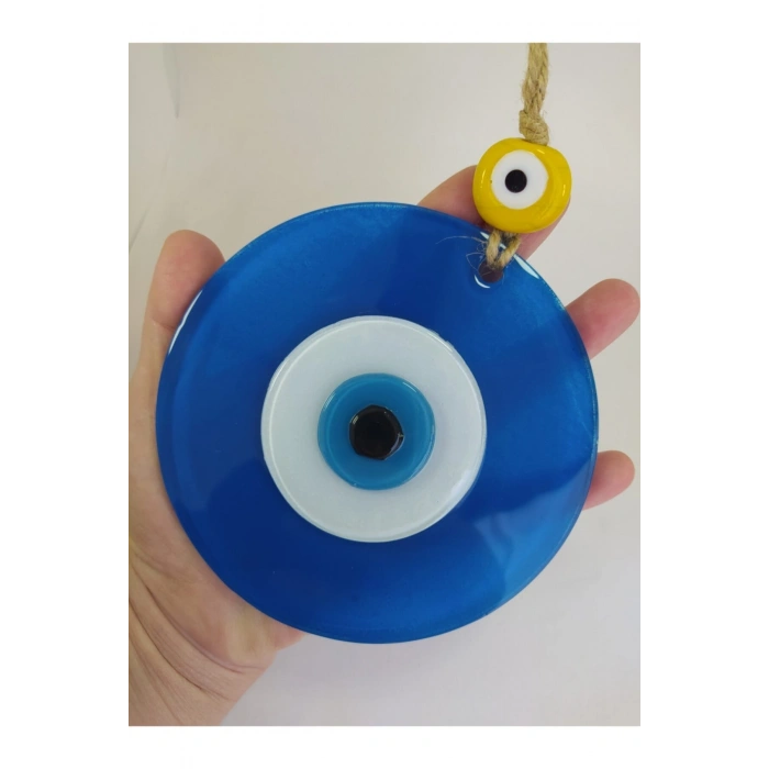 Mat Mavi Nazar Boncuğu El Yapımı Duvar Dekoru 12 cm