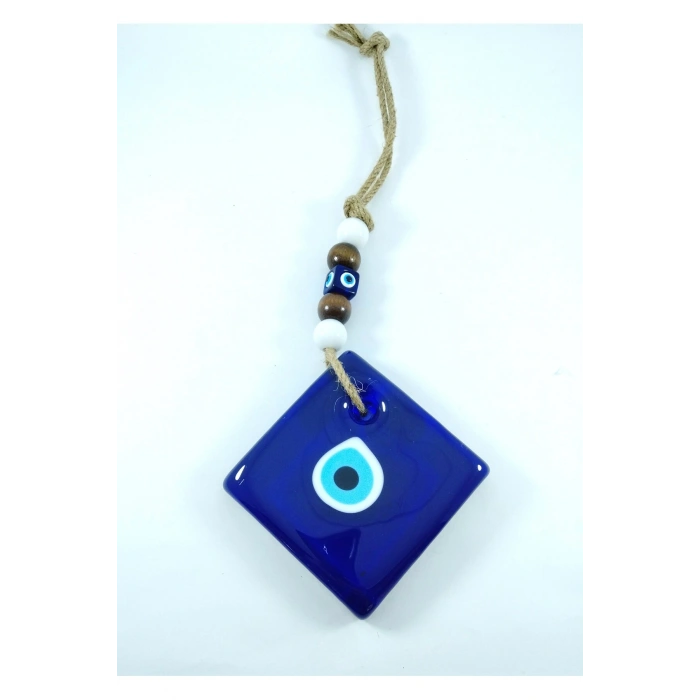 Kare Cam Nazar Boncuğu El Yapımı Duvar Dekoru 10*10 Cm Hediyelik Eşya