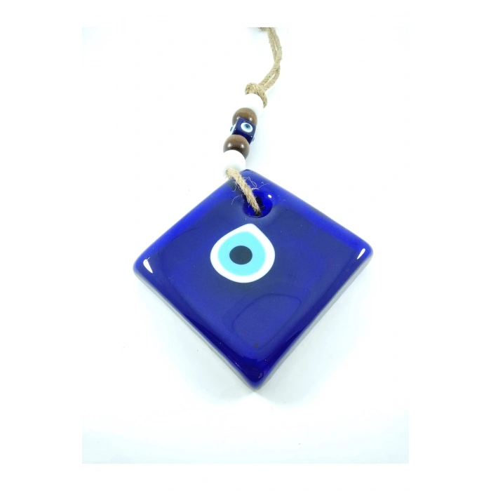 Kare Cam Nazar Boncuğu El Yapımı Duvar Dekoru 10*10 Cm Hediyelik Eşya