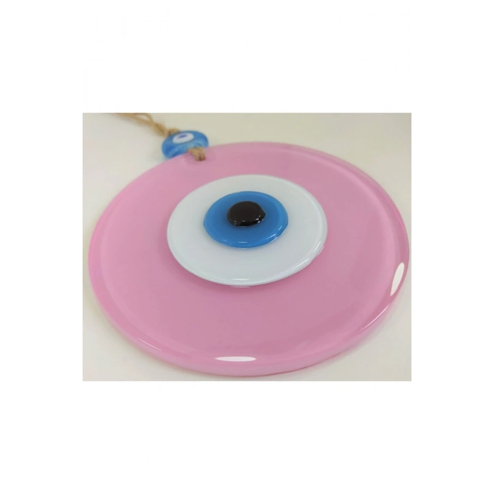 Toz Pembe Büyük Cam Nazar Boncuğu 12 cm