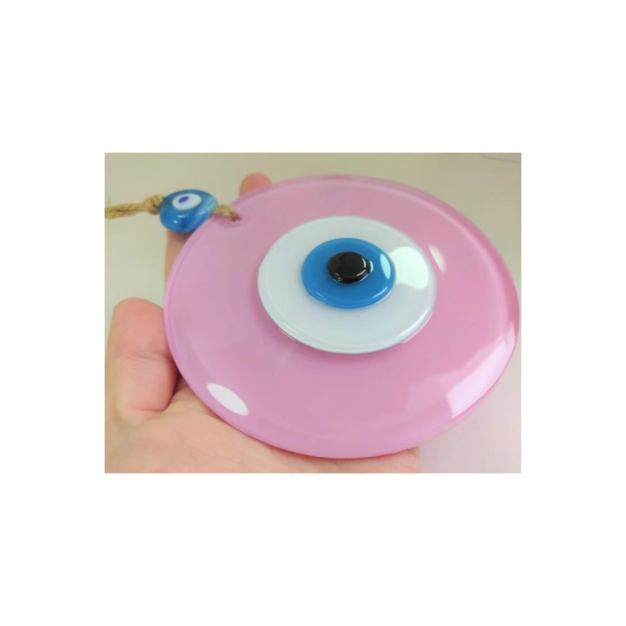 Toz Pembe Büyük Cam Nazar Boncuğu 12 cm