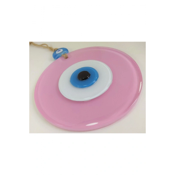 Toz Pembe Büyük Cam Nazar Boncuğu 12 cm