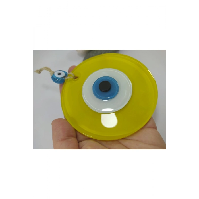 Opak Sarı Nazar Boncuğu 12 Cm El Yapımı Duvar Dekoru