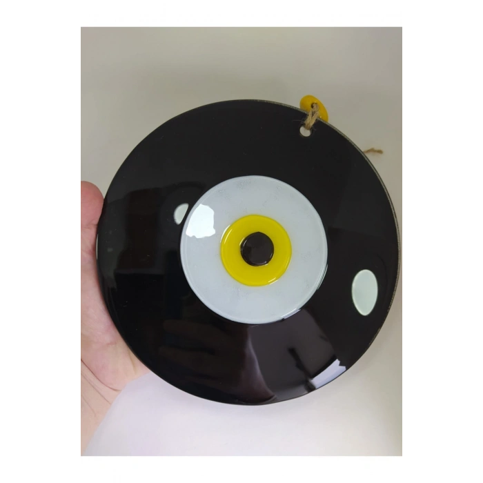 Siyah Büyük Cam Nazar Boncuğu 20 Cm