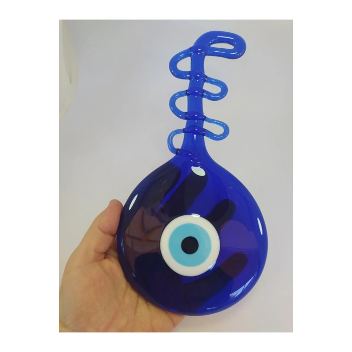 Kaşık Nazar Boncuğu 12cm El Yapımı Cam Duvar Dekoru