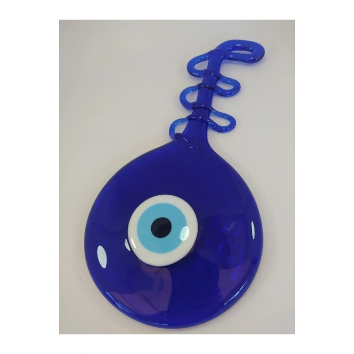 Kaşık Nazar Boncuğu 12cm El Yapımı Cam Duvar Dekoru