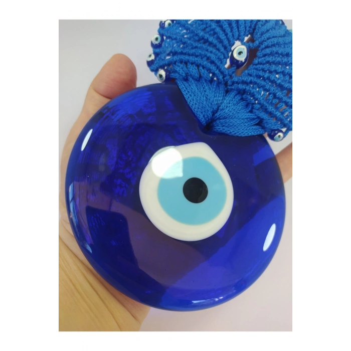 Makrome Tavus Cam Nazarlık 11 Cm Kapı Askısı Hediyelik Eşya