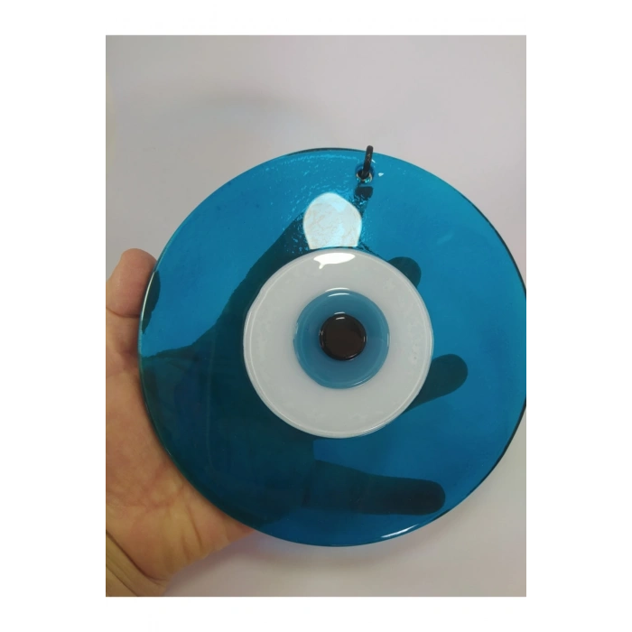 Turkuaz Nazar Boncuğu El Yapımı Duvar Dekoru 16 Cm