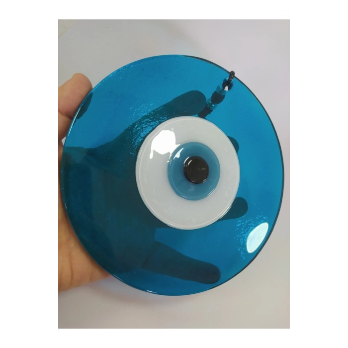 Turkuaz Nazar Boncuğu El Yapımı Duvar Dekoru 16 Cm