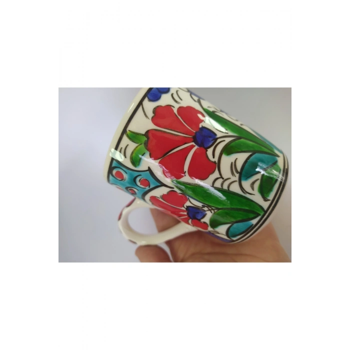 Çini Desenli Seramik Kupa El Yapımı Hediyelik Eşya
