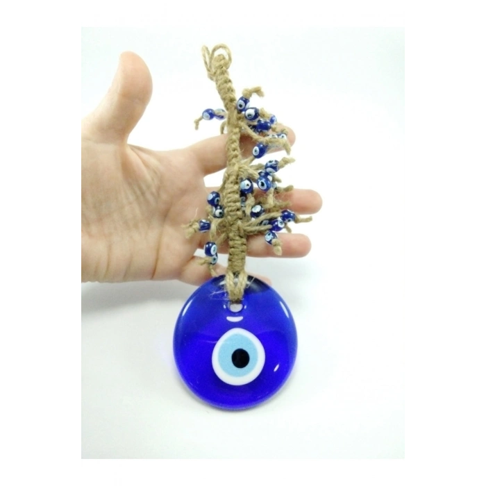 Özel Tasarım Püsküllü Nazar Boncuğu 9 Cm El Yapımı Duvar Dekoru