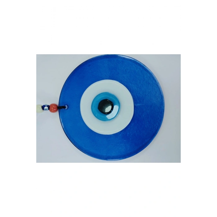 Mavi Büyük Cam Nazar Boncuğu 12 Cm El Yapımı Duvar Dekoru Hediyelik Eşya