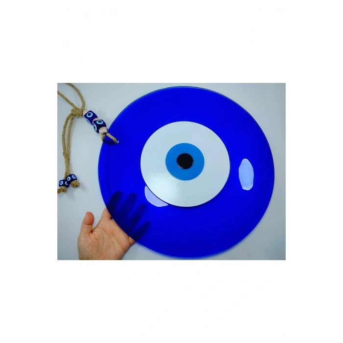 Büyük Cam Nazar Boncuğu 40 Cm El Yapımı Duvar Dekoru Hediyelik Eşya