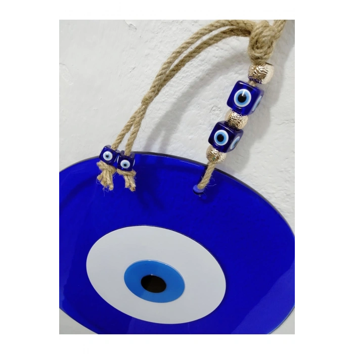 Büyük Cam Nazar Boncuğu 40 Cm El Yapımı Duvar Dekoru Hediyelik Eşya