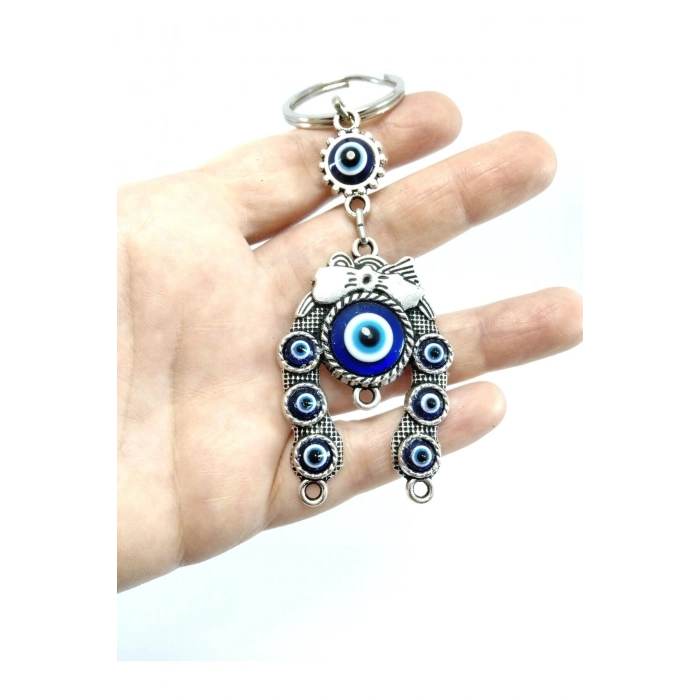 Metal Nal Nazar Boncuğu Anahtarlık Hediyelik Aksesuar