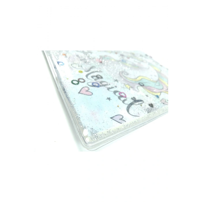 Hediyelik Defter A5 Boy Simli Ve Sulu Şeffaf Unicorn Temalı Defter Okula Başlangıç Hediyesi