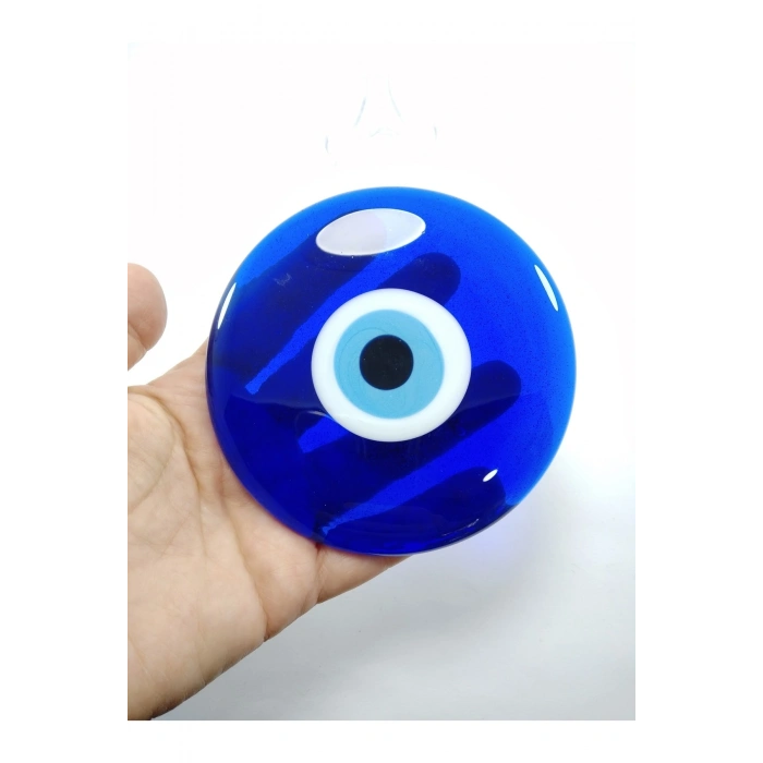 Deliksiz Nazar Boncuğu Masaüstü Dekoru 10 Cm El Yapımı Cam Hediyelik Eşya