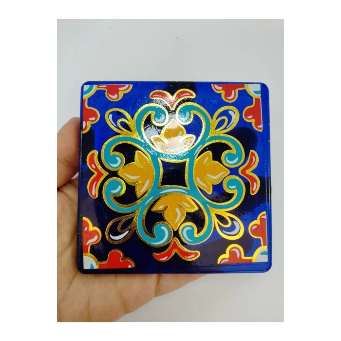 Cam Dekoratif Ürün Hediyelik Eşya 9x9 Cm