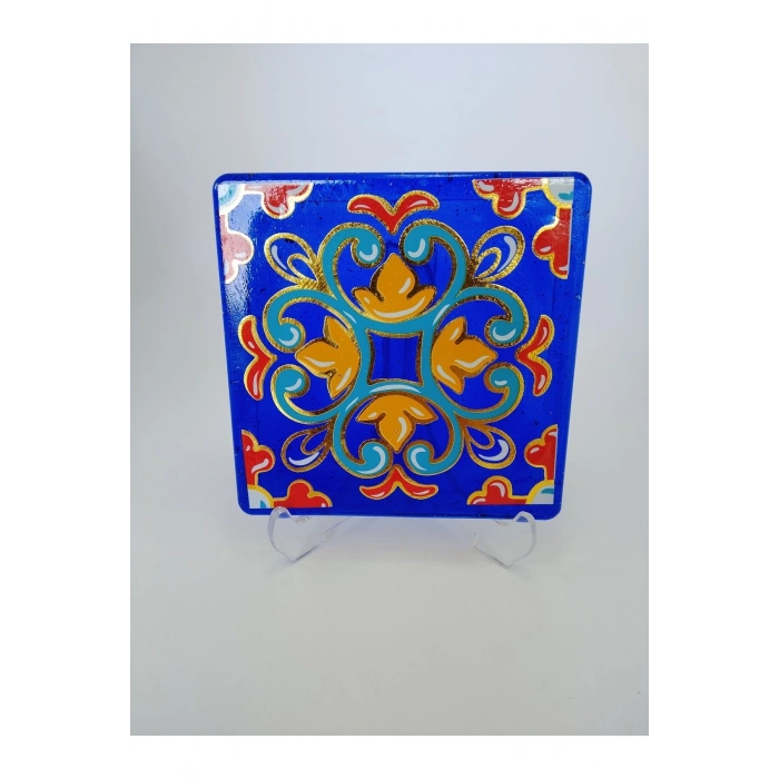 Cam Dekoratif Ürün Hediyelik Eşya 9x9 Cm