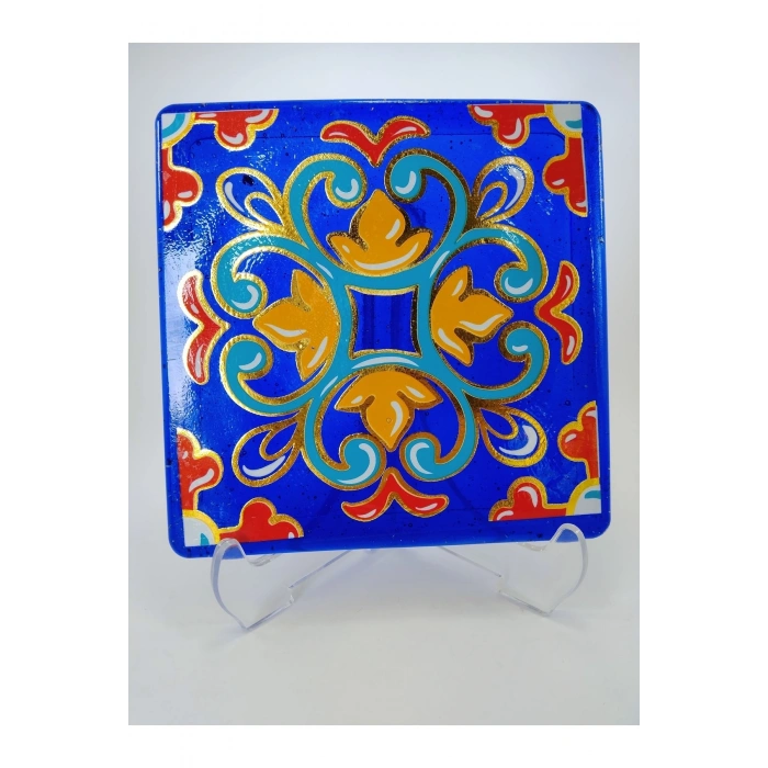 Cam Dekoratif Ürün Hediyelik Eşya 9x9 Cm