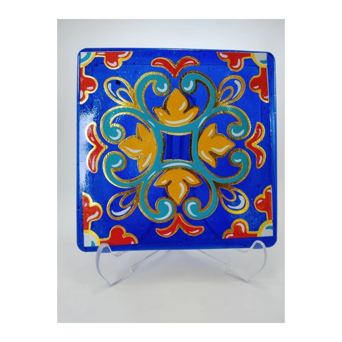 Cam Dekoratif Ürün Hediyelik Eşya 9x9 Cm