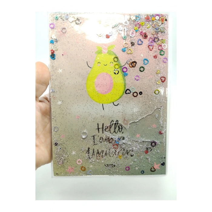 Hediyelik Defter A5 Boy Simli Ve Sulu Şeffaf Unicorn Temalı Defter Okula Başlangıç Hediyesi