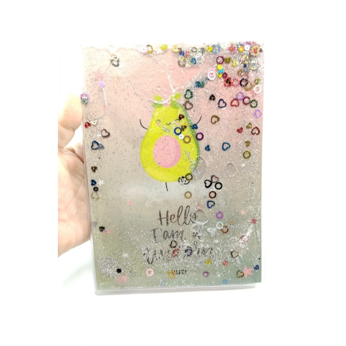 Hediyelik Defter A5 Boy Simli Ve Sulu Şeffaf Unicorn Temalı Defter Okula Başlangıç Hediyesi