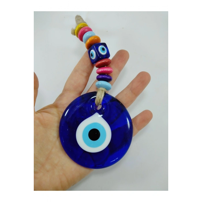 Nazar Boncuğu Duvar Dekoru 7 Cm El Yapımı Cam Özel Tasarım Renkli Hediyelik Eşya