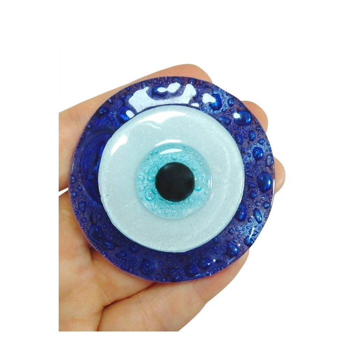 El Yapımı Cam Nazar Boncuklu Üçlü Magnet Seti 6x6 Cm