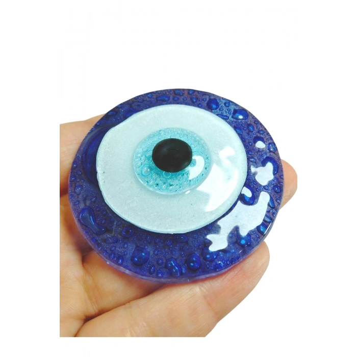 El Yapımı Cam Nazar Boncuklu Üçlü Magnet Seti 6x6 Cm